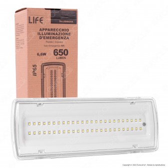 Life Lampada di Emergenza SE 6.6W LED SMD Anti Black Out Impermeabile IP65 -...