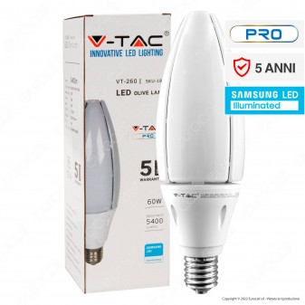 V-Tac Pro VT-260 Lampadina LED E40 60W Olive Lamp SMD Lampada Chip Samsung -...