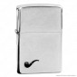 Zippo Accendino a Benzina Ricaricabile ed Antivento per Pipa con Fantasia Pipe Brushed Chrome - mod. 200PL
