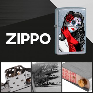 Zippo Accendino a Benzina Ricaricabile ed Antivento con Fantasia