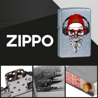 Zippo Accendino a Benzina Ricaricabile ed Antivento con Fantasia