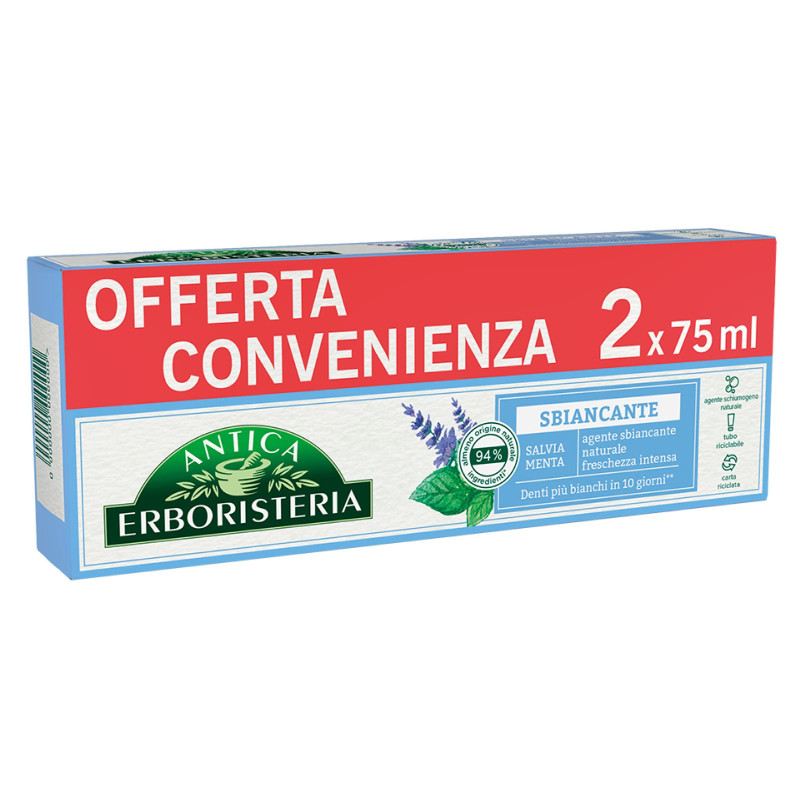 Antica Erboristeria Dentifricio Sbiancante Antibatterico con Salvia e