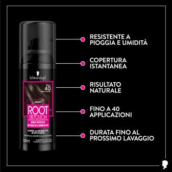 Schwarzkopf Root Retouch Nero Tinta Spray Colorante per Ritocco