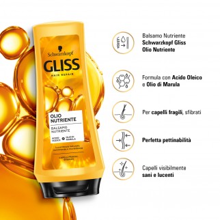 Schwarzkopf Gliss Hair Repair Olio Nutriente Balsamo per Capelli