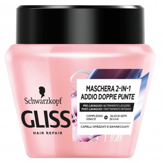 Schwarzkopf Gliss Hair Repair Addio Doppie Punte Maschera 2in1 per