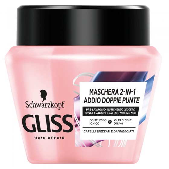 Schwarzkopf Gliss Hair Repair Addio Doppie Punte Maschera 2in1 per Schwarzkopf Gliss Hair Repair Addio Doppie Punte Maschera 2in1 per