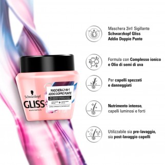 Schwarzkopf Gliss Hair Repair Addio Doppie Punte Maschera 2in1 per