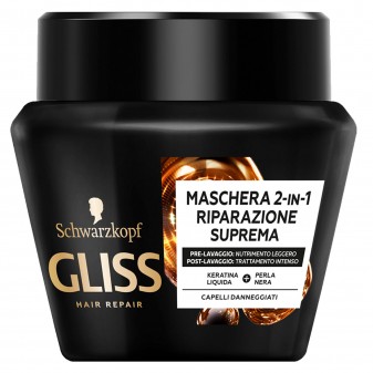 Schwarzkopf Gliss Hair Repair Riparazione Suprema Maschera 2in1 per Capelli...