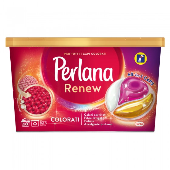 Perlana Renew Colorati All in 1 Caps Detersivo in Capsule per Perlana Renew Colorati All in 1 Caps Detersivo in Capsule per