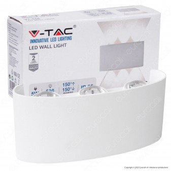 V-Tac VT-846 Lampada LED da Muro 5W Wall Light Bianca con 6 LED SMD Applique...