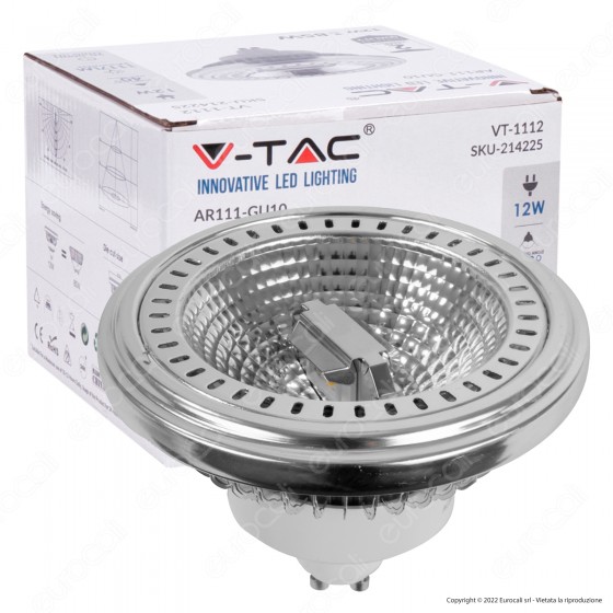 V-Tac VT-1112 Lampadina LED GU10 12W Faretto AR111 Spotlight V-Tac VT-1112 Lampadina LED GU10 12W Faretto AR111 Spotlight