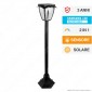 V-Tac VT-984 Lampada LED da Giardino 2W Lawn Light 2in1 IP65 SMD Chip Samsung Nera 93cm con Sensore e Pannello Solare - SKU 2894