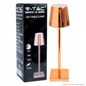 V-Tac VT-7703 Lampada LED da Tavolo 3W Touch Dimmerabile Alluminio con...