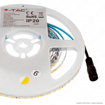 V-Tac VT-2835-128 Striscia LED Flessibile 45W SMD Monocolore 128 LED/metro...