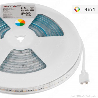 V-Tac VT-5050-60 Striscia LED Flessibile 120W SMD Changing Color RGB+W 3in1...