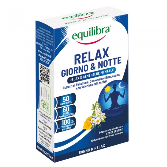 Equilibra Integratore Relax Benessere Mentale Giorno e Notte - Equilibra Integratore Relax Benessere Mentale Giorno e Notte -