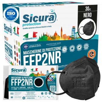 Sicura Protection 30 Mascherine Protettive Colore Nero Filtranti