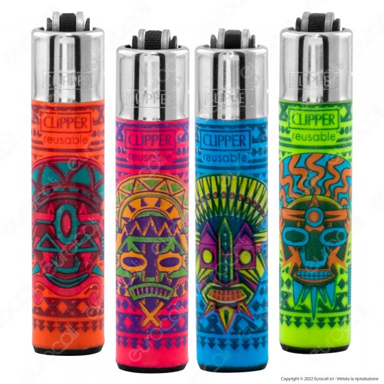 Clipper Micro Accendino Piccolo Fantasia Tribal Days 3 - Serie da 4 Clipper Micro Accendino Piccolo Fantasia Tribal Days 3 - Serie da 4