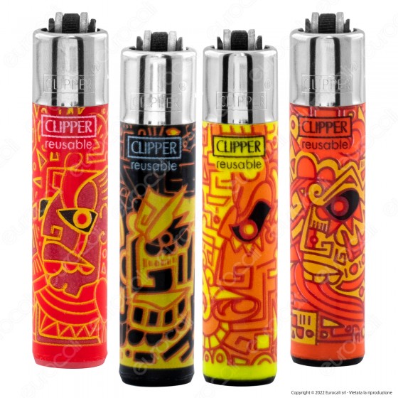 Clipper Micro Accendino Piccolo Fantasia Tribal Days 4 - Serie da 4 Clipper Micro Accendino Piccolo Fantasia Tribal Days 4 - Serie da 4
