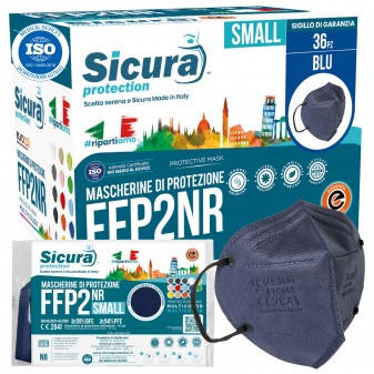 Sicura Protection 36 Mascherine Small Colore Blu Filtranti Monouso