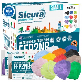 Sicura Protection 24 Mascherine Small Protettive Colorate Filtranti