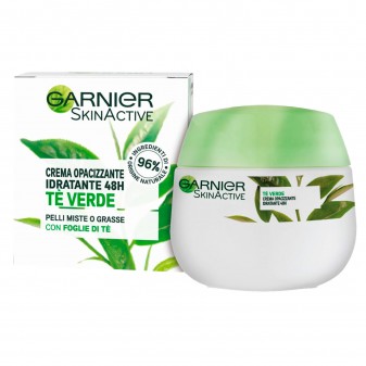 Garnier SkinActive Crema Opacizzante Idratante 48h al Tè Verde per