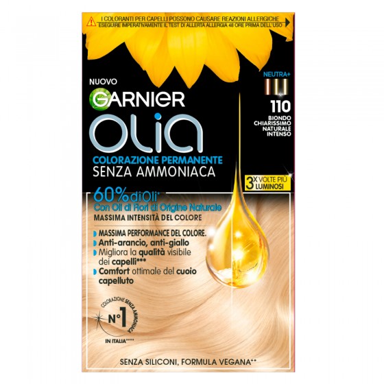 Garnier Olia Neutra+ Tinta Permanente per Capelli 110 Biondo Garnier Olia Neutra+ Tinta Permanente per Capelli 110 Biondo