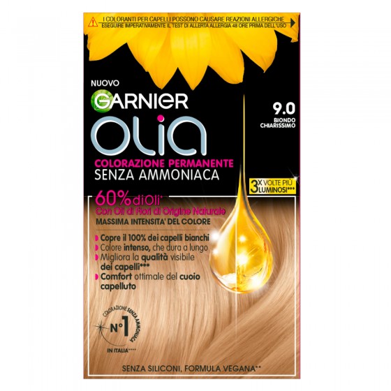 Garnier Olia Tinta Permanente per Capelli 9.0 Biondo Chiarissimo Garnier Olia Tinta Permanente per Capelli 9.0 Biondo Chiarissimo