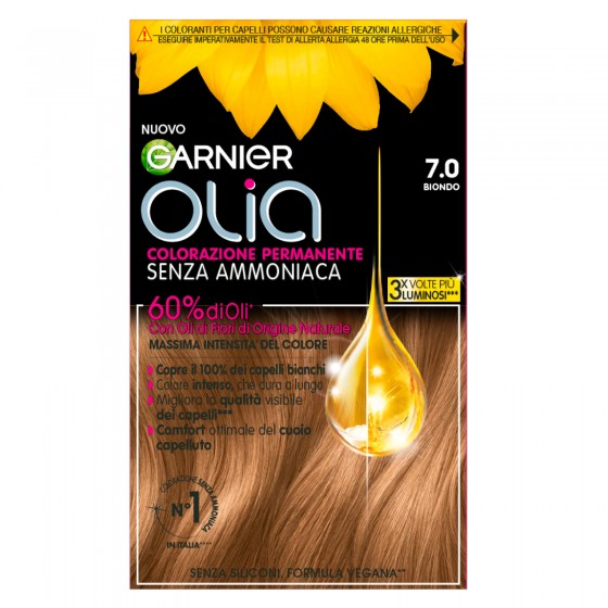 Garnier Olia Tinta Permanente per Capelli 7.0 Biondo Senza Ammoniaca Garnier Olia Tinta Permanente per Capelli 7.0 Biondo Senza Ammoniaca