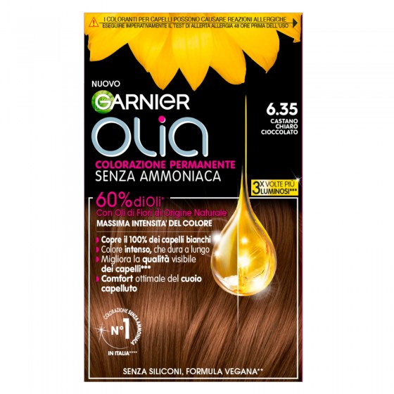 Garnier Olia Tinta Permanente per Capelli 6.35 Castano Chiaro Garnier Olia Tinta Permanente per Capelli 6.35 Castano Chiaro