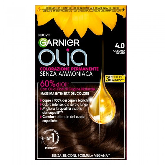 Garnier Olia Tinta Permanente per Capelli 4.0 Castano Scuro Senza Garnier Olia Tinta Permanente per Capelli 4.0 Castano Scuro Senza