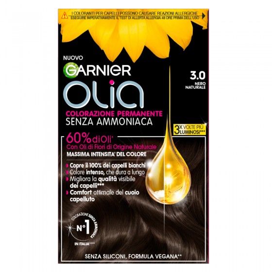 Garnier Olia Tinta Permanente per Capelli 3.0 Nero Naturale Senza Garnier Olia Tinta Permanente per Capelli 3.0 Nero Naturale Senza