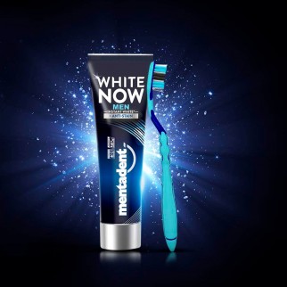 Mentadent White Now Men Dentifricio Sbiancante Azione Antimacchia -