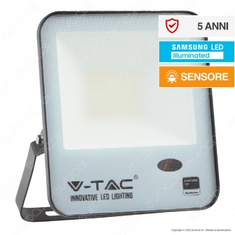 V-Tac Pro VT-37 Faro LED SMD Chip Samsung 30W Sensore Crepuscolare IP65 da...