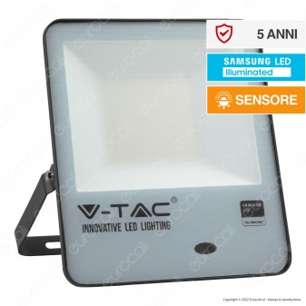 V-Tac Pro VT-117 Faro LED SMD Chip Samsung 100W Sensore Crepuscolare IP65 da...