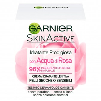 Garnier SkinActive Crema Idratante Prodigiosa con Acqua di Rosa -