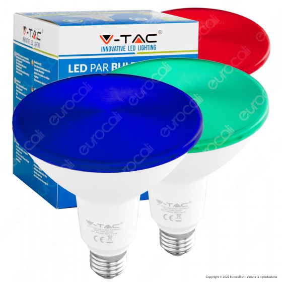 V-Tac VT-1125 Lampadina LED E27 PAR Lamp 15W PAR38 Colorata IP65 - V-Tac VT-1125 Lampadina LED E27 PAR Lamp 15W PAR38 Colorata IP65 -
