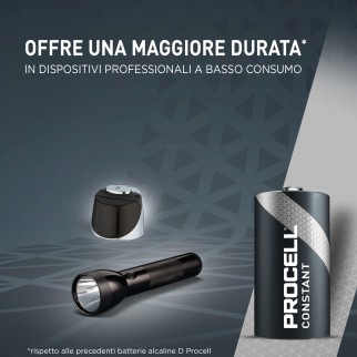 Procell Duracell Constant Power LR20 Torcia D Mono 1.5V for Low Drain