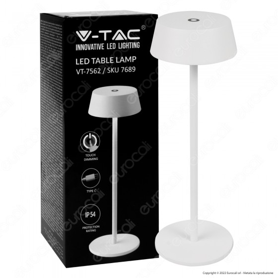 V-Tac VT-7562 Lampada LED da Tavolo 2W Touch Dimmerabile in Alluminio V-Tac VT-7562 Lampada LED da Tavolo 2W Touch Dimmerabile in Alluminio