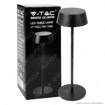 V-Tac VT-7562 Lampada LED da Tavolo 2W Touch Dimmerabile in Alluminio