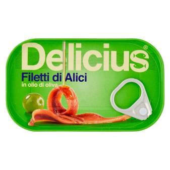 Delicius Filetti di Alici in Olio di Oliva 100% Naturale - Scatolina