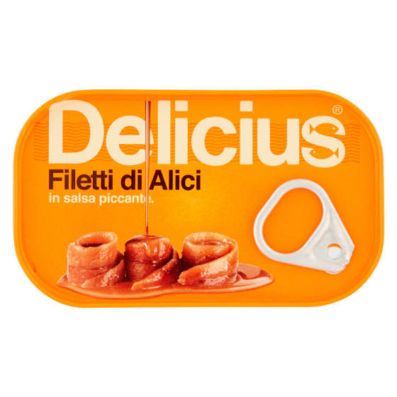 Delicius Filetti di Alici Arrotolati in Salsa Piccante - Scatolina da Delicius Filetti di Alici Arrotolati in Salsa Piccante - Scatolina da