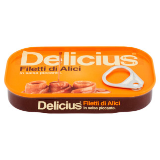 Delicius Filetti di Alici Arrotolati in Salsa Piccante - Scatolina da