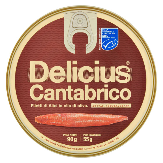 Delicius Filetti di Alici del Mar Cantabrico in Olio di Oliva Delicius Filetti di Alici del Mar Cantabrico in Olio di Oliva