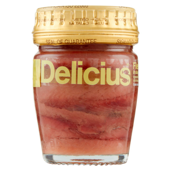 Delicius Filetti di Alici in Olio di Oliva 100% Naturale - Vasetto da Delicius Filetti di Alici in Olio di Oliva 100% Naturale - Vasetto da