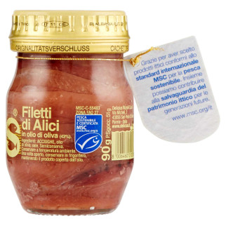 Delicius Filetti di Alici in Olio di Oliva 100% Naturale - Vasetto da