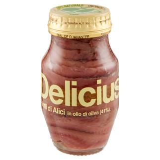Delicius Filetti di Alici in Olio di Oliva 100% Naturale - Vasetto da
