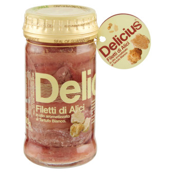 Delicius Filetti di Alici in Olio Aromatizzato al Tartufo