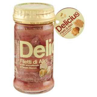 Delicius Filetti di Alici in Olio Aromatizzato al Tartufo