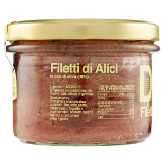 Delicius Filetti di Alici in Olio di Oliva 100% Naturale - Vasetto da